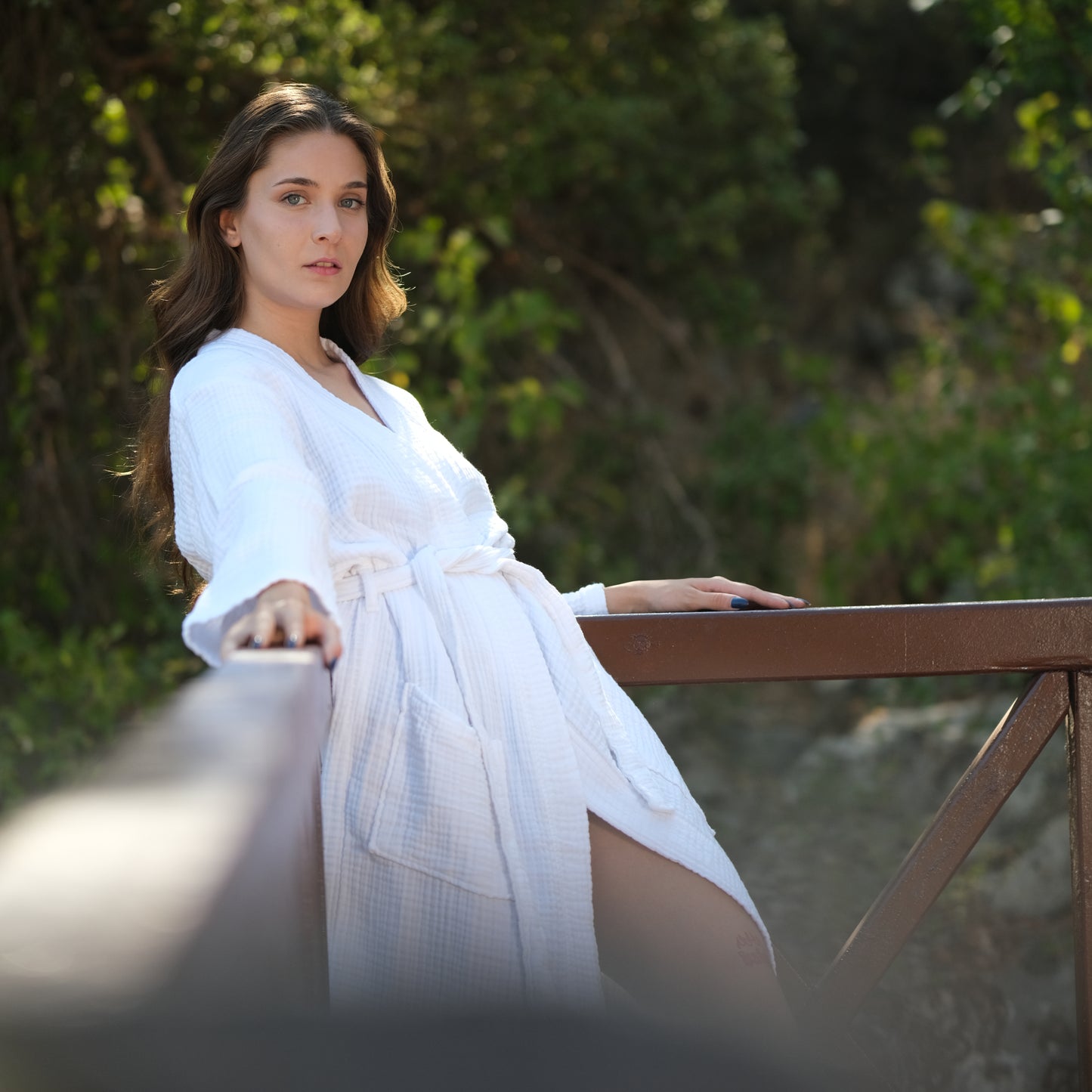 100% Cotton – 4-Layer Muslin Lightweight & Soft Bathrobe