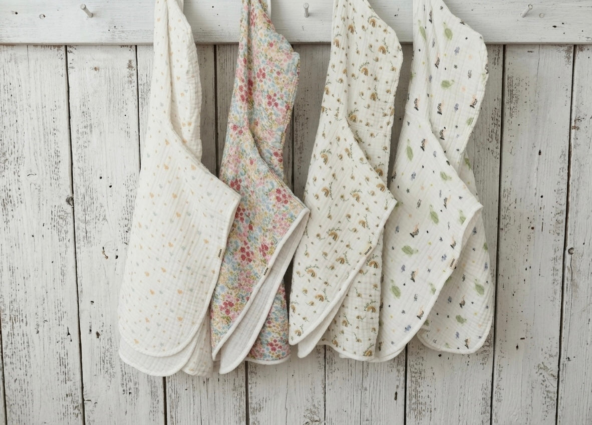 Premium 4-Layer Muslin Kids Poncho - Digital Turtle Print - 55x60cm