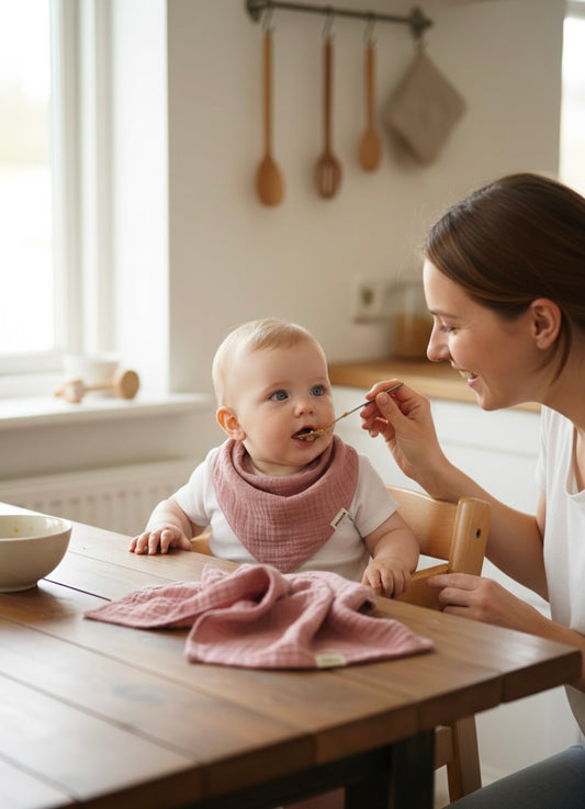 4-Pack Premium Muslin Bandana Bib Set - Ultra Soft & Absorbent Organic Cotton Drool Bibs for Babies & Toddlers (Earth Tone Collection)