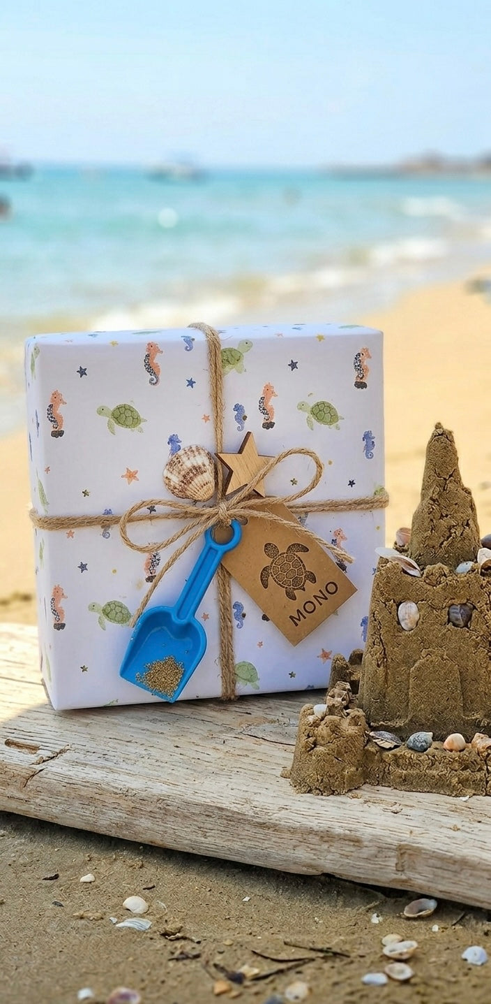 Premium 4-Layer Muslin Kids Poncho - Digital Turtle Print - 55x60cm