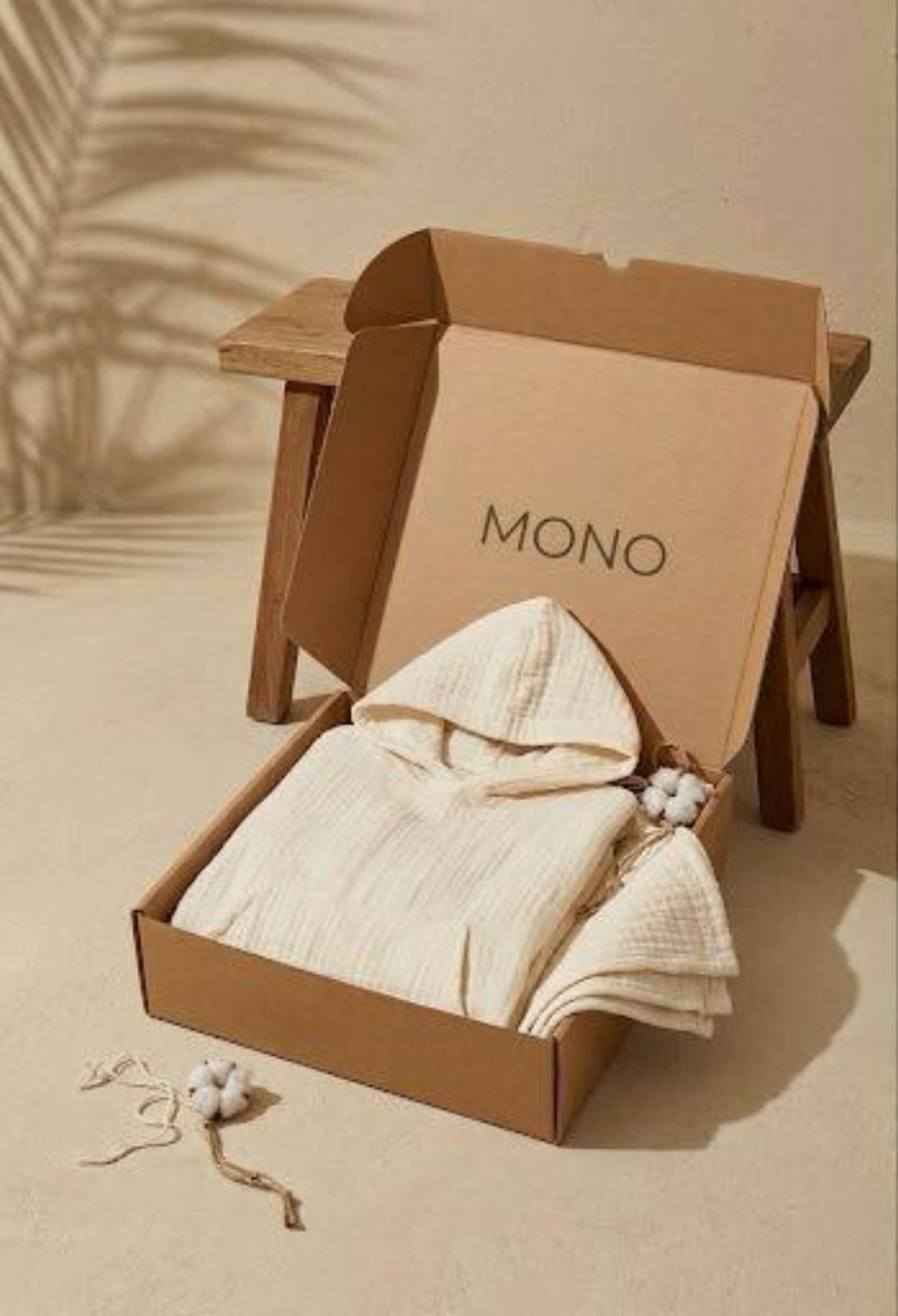 Organic 4-Layer Muslin Surf Poncho - Undyed Cotton Changing Robe