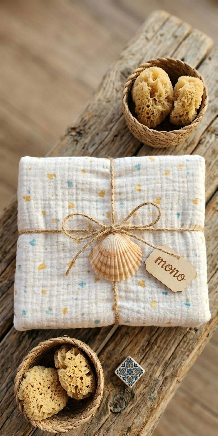 Premium 4-Layer Muslin Kids Poncho - Digital Bird Print - 55x60cm