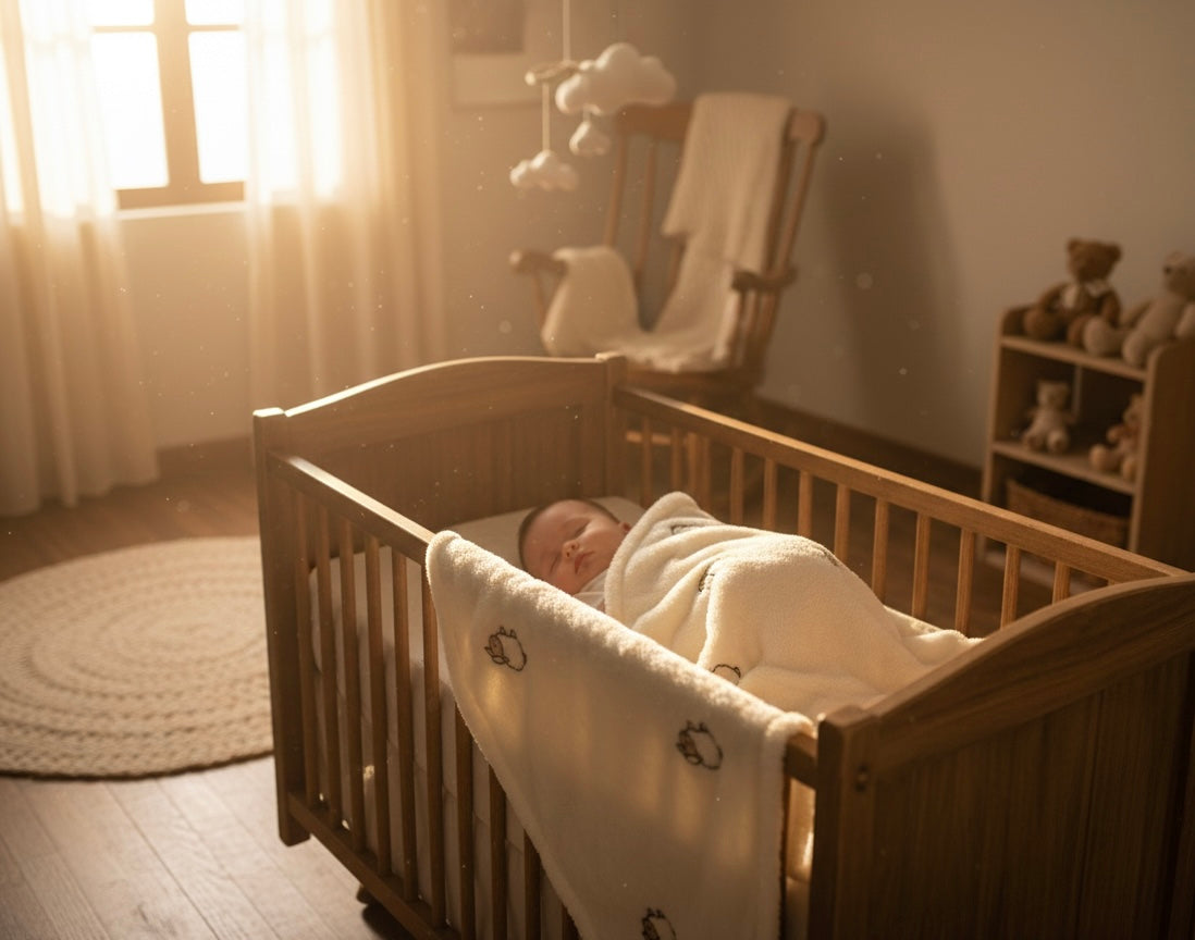 Premium Sherpa Welsoft Baby Blanket - Soft Sheep Embroidery, Ultra-Plush Newborn Receiving Blanket (80x100 cm)