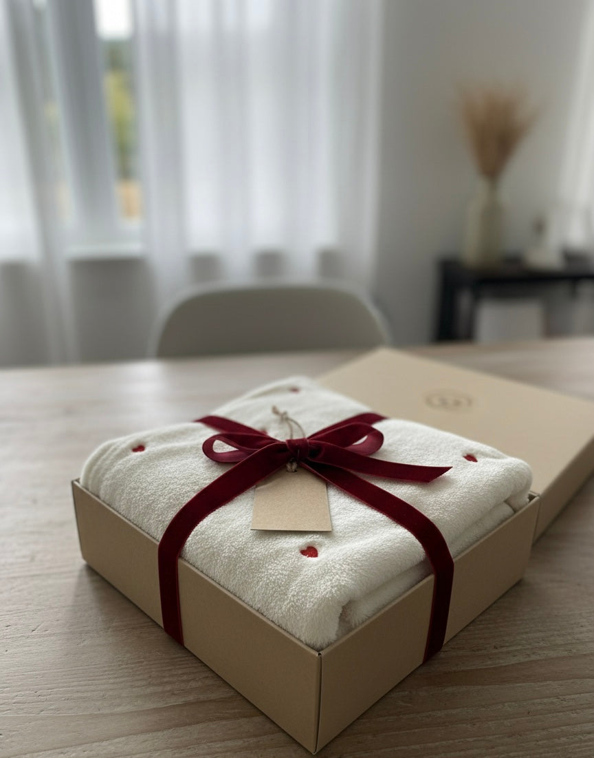 Heart Embroidered Welsoft Baby Blanket - Ultra Soft Plush Stroller Blanket (80x100 cm)