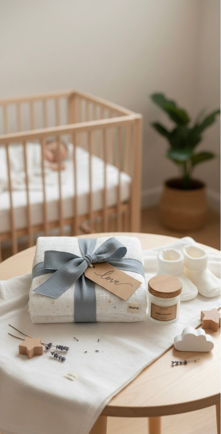 100% Organic Cotton 4-Layer Muslin Baby Blanket - Breathable Bird Print Swaddle & Stroller Cover - 100x100 cm